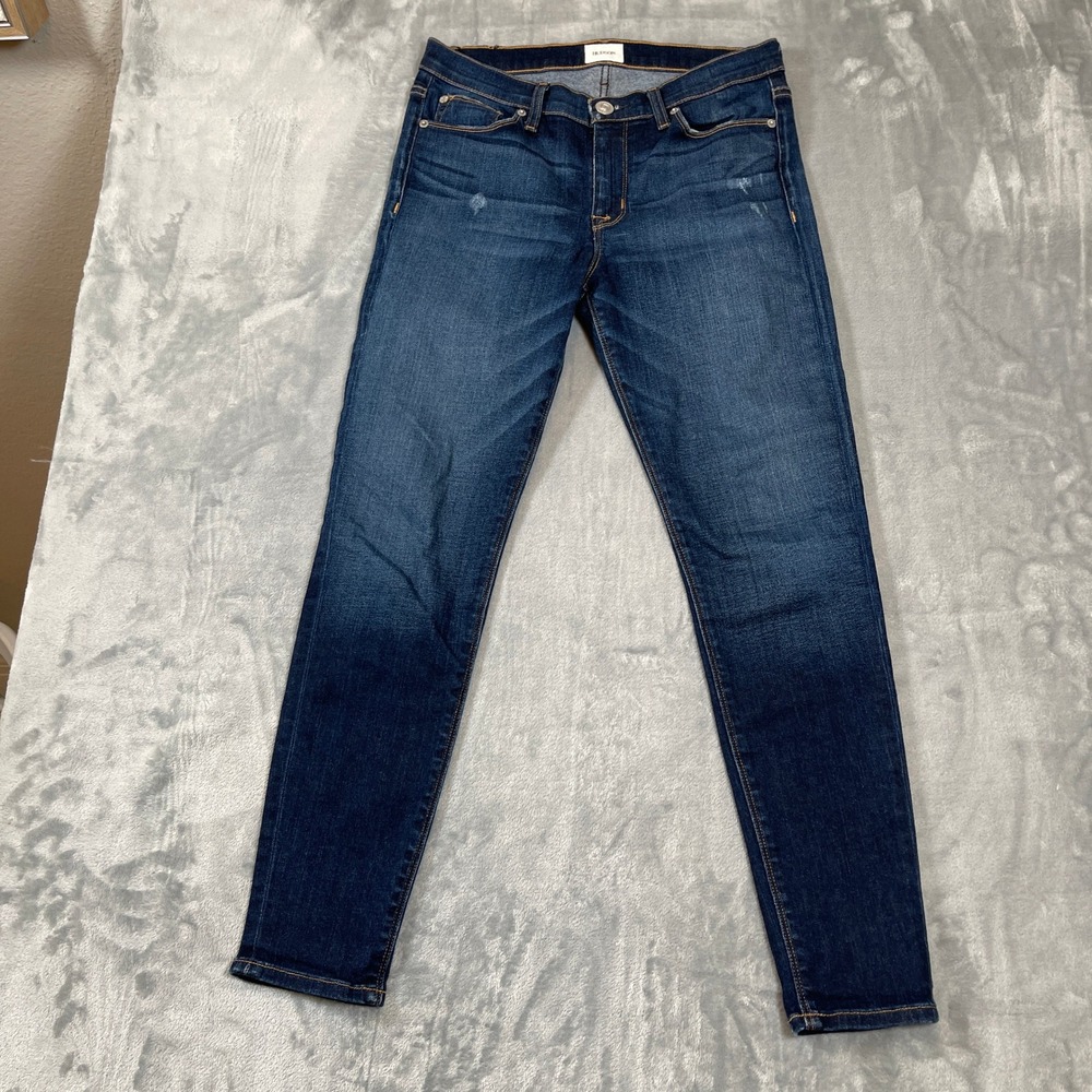 Hudson Jeans Womens Size 28 Dark Wash Distressed Skinny Blue Denim